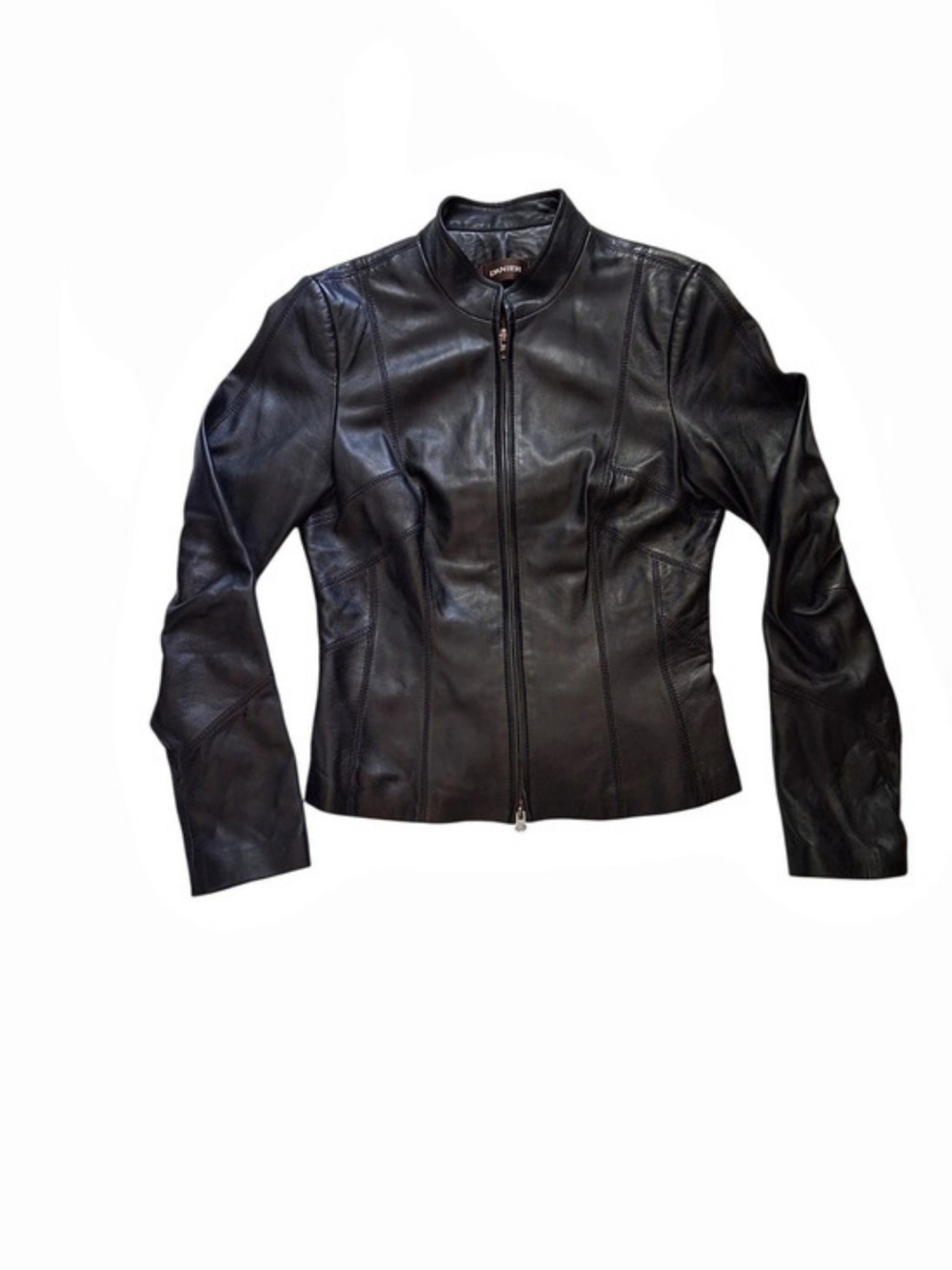 Danier Black Leather-Look Moto Jacket